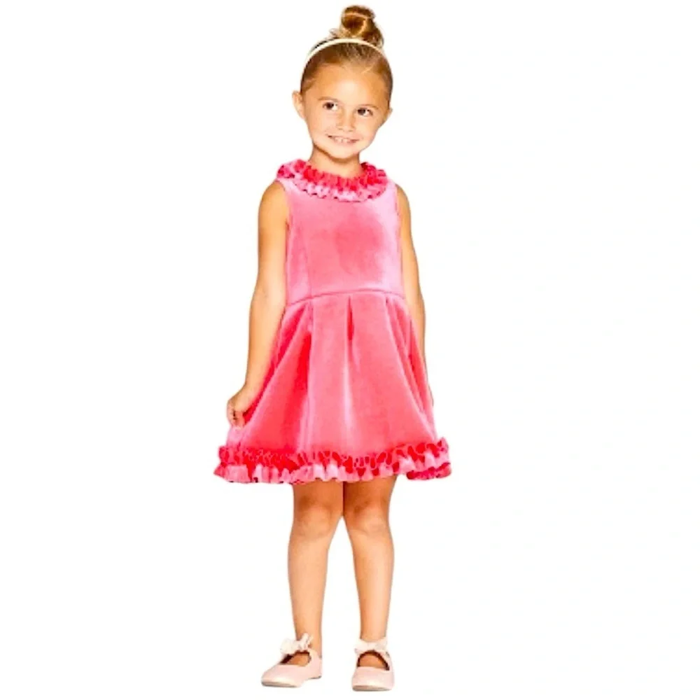 Genuine Kids From OshKosh Toddler Girls Scuba A-Line Dress Pink 3T